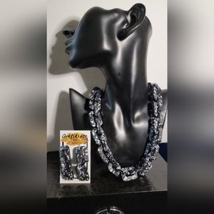 SPLATTER PAINT LINK CHAIN NECKLACE AND EARRING SET